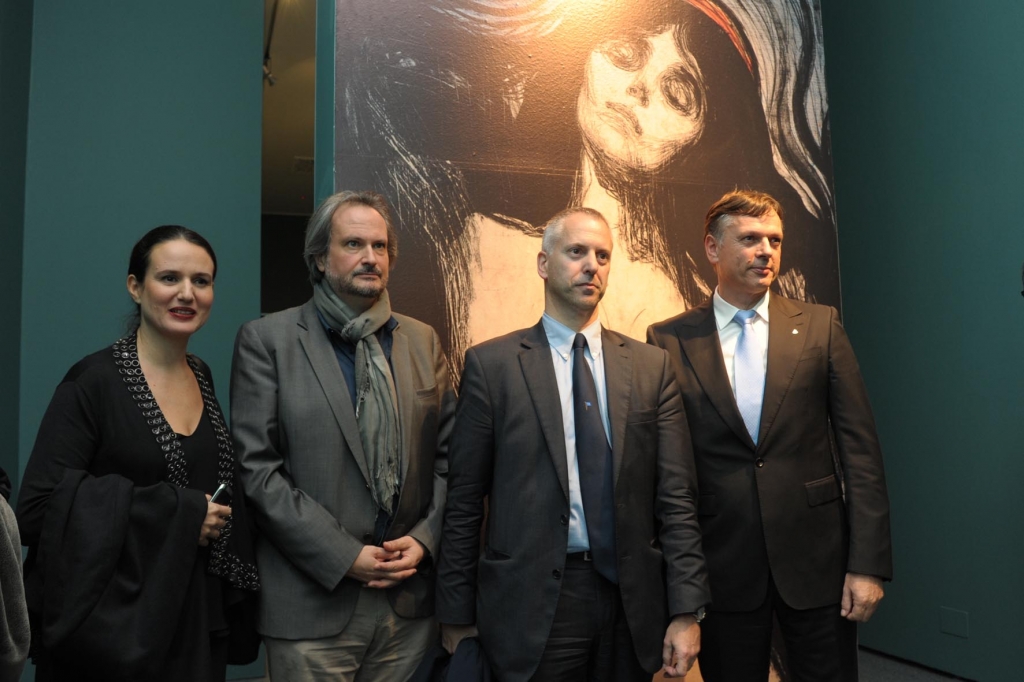 foto dell'inaugurazione della mostra di Edvard Munch a Palazzo Ducale, sponsorizzata da Costa Crociere.  