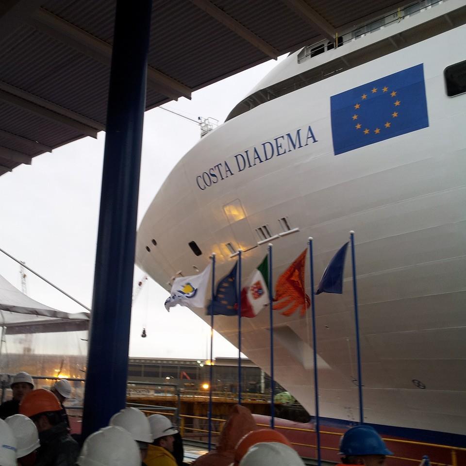 Costa Diadema a Marghera per il varo tecnico