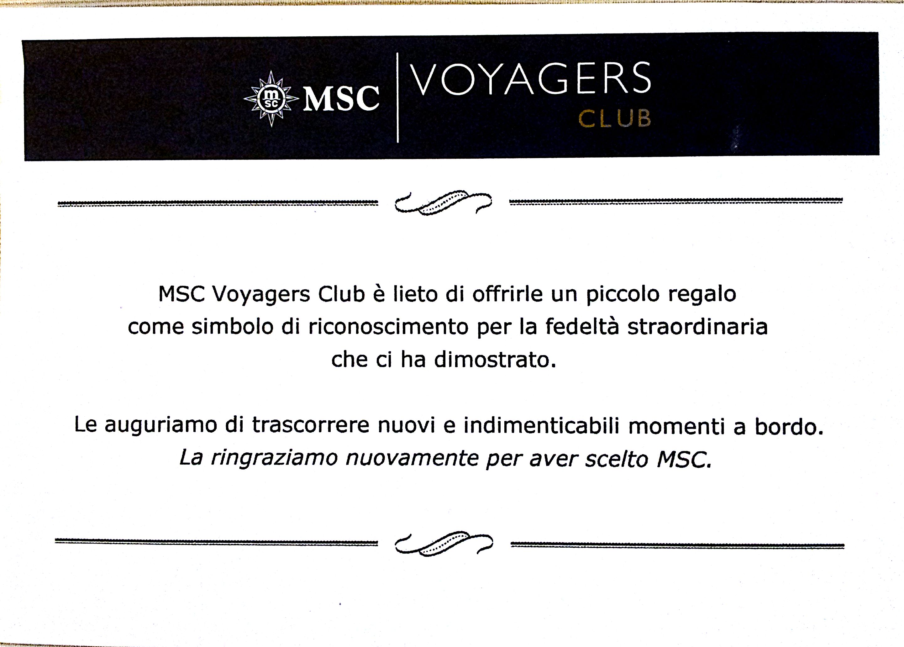 MSC Voyagers materiale cartaceo